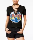Rebellious One Juniors' Love Lace Up Graphic T-shirt