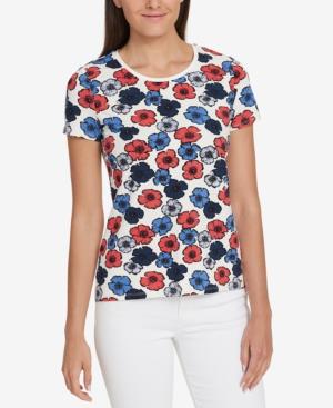 Tommy Hilfiger Floral-print T-shirt, Created For Macy's