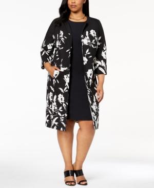 Kasper Plus Size Floral-print Topper Jacket