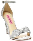 Betsey Johnson Delancyy Wedge Evening Sandals Women's Shoes