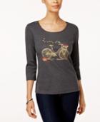 Karen Scott Cotton Apple Picking Graphic T-shirt, Only At Macy's
