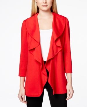 Calvin Klein Ruffled Open-front Jacket