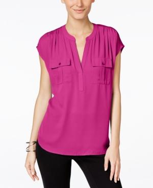 Inc International Concepts Mixed-media Utility Shirt, Only At Macy's
