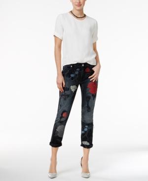 True Religion Audrey Ripped Embroidered Slim Boyfriend Jeans