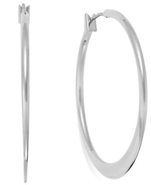 Charter Club Silver-tone Medium Wedge Hoop Earrings
