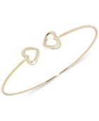 Heart Symbol Flex Bangle Bracelet In 10k Gold