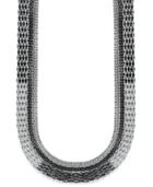 Style&co. Necklace, Silver And Hematite Tone Long Mesh Chain Necklace