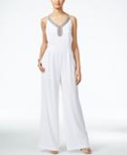 Xoxo Juniors' Embellished-neckline Wide-leg Jumpsuit