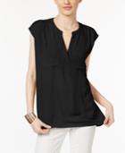 Inc International Concepts Cap-sleeve Contrast Top, Only At Macy's