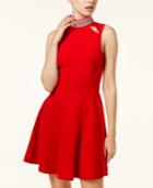 Xoxo Juniors' Embellished Mock Neck Skater Dress