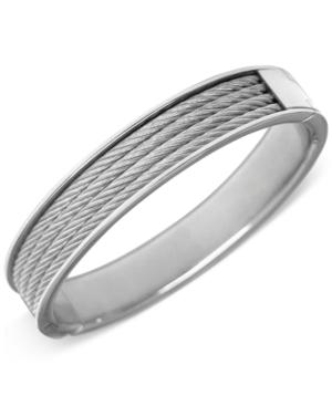 Charriol Unisex Silver-tone Cable Bangle Bracelet