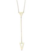 Triangle Lariat Necklace In 14k Gold