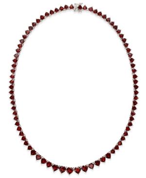 Rhodolite Garnet Hearts All-around Collar Necklace (45 Ct. T.w.) In Sterling Silver