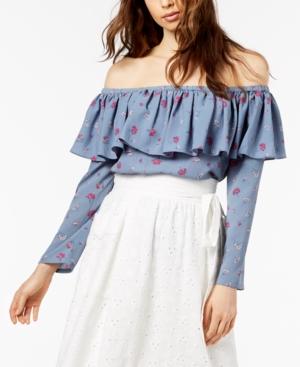 Jill Jill Stuart Off-the-shoulder Flounce Top