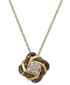 Wrapped In Love White And Champagne Diamond Pendant Necklace In 14k Gold (1/2 Ct. T.w.)