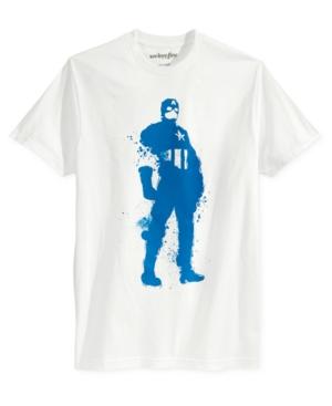 Mighty Fine Men's Captain America Splatter-print T-shirt