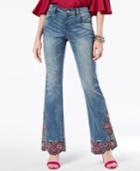 Inc International Concepts Embroidered Flared Jeans, Created For Macy's