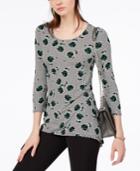 Alfani Mixed-print High-low Top, Created For Macy's