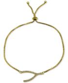 Giani Bernini Cubic Zirconia Wishbone Adjustable Slider Bracelet In 18k Gold-plated Sterling Silver, Only At Macy's