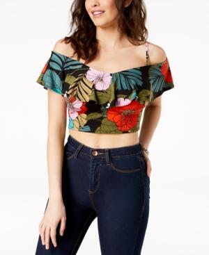 Guess Greyson Cropped Flounce Top