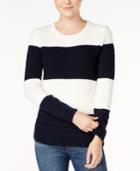 Tommy Hilfiger Cece Striped Waffle-knit Sweater, Only At Macy's