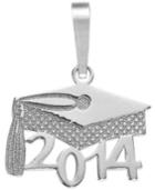 2014 Graduation Cap Pendant In 14k White Gold