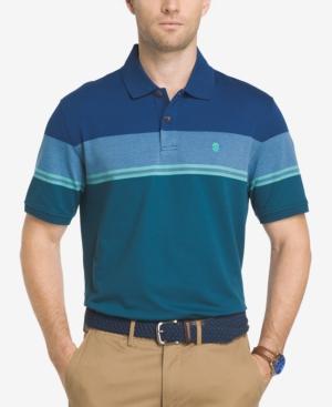 Izod Men's Advantage Stripe Performance Upf 15+ Polo