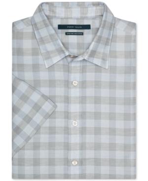 Perry Ellis Checked Button-front Short-sleeve Shirt