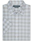 Perry Ellis Checked Button-front Short-sleeve Shirt