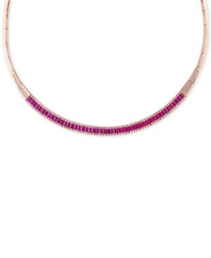 Rosa By Effy Ruby (4-1/2 Ct. T.w.) And Diamond (5/8 Ct. T.w.) Collar Necklace In 14k Rose Gold