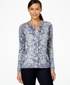 Charter Club Mixed-print Cardigan, Only At Macy's