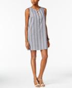 G.h. Bass & Co. Cotton Striped Lace-up Dress