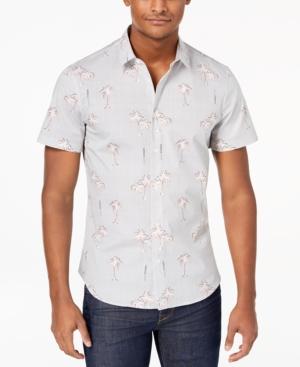 Versace Men's Pinstripe Palm-print Shirt