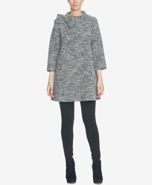 Cece Bow-front Tweed Sweater Jacket