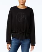 Tommy Hilfiger Mixed-media Drawstring-hem Sweater, Only At Macy's