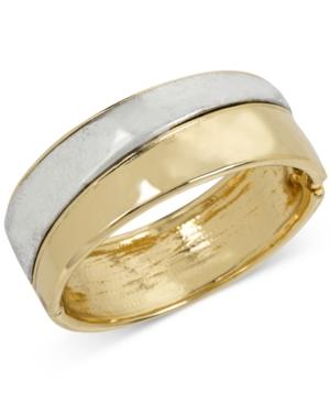 Robert Lee Morris Soho Two-tone Hinged Bangle Bracelet