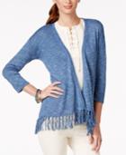 American Living Fringe Solid Sweater Cardigan, Only At Macy's