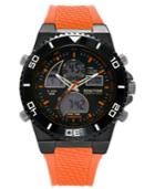 Kenneth Cole Reaction Men's Analog-digital Chronograph Orange Silicone Strap Watch 46mm