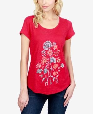 Lucky Brand Cotton Embroidered T-shirt