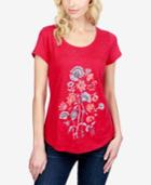 Lucky Brand Cotton Embroidered T-shirt