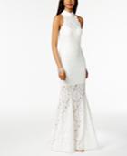 Betsy & Adam Lace Open-back Mermaid Gown
