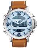 Fossil Men's Analog-digital Nate Saddle Leather Strap Watch 50mm Jr1492