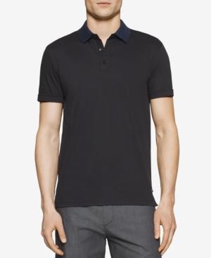 Calvin Klein Men's Mercerized Contrast-collar Polo