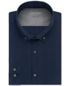 Calvin Klein X Extra Slim-fit Stretch Navy Tonal Check Dress Shirt