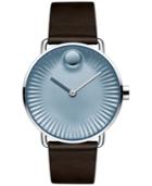Movado Men's Swiss Edge Cola Brown Leather Strap Watch 40mm 3680040