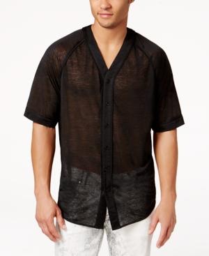Guess Men's Wynn Mesh Baseball Shirt