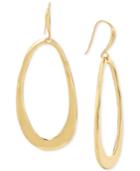 Robert Lee Morris Soho Gold-tone Sculptural Drop Hoop Earrings
