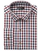 Bar Iii Men's Slim-fit Wine And Blue Textured Gingham Dress Shirt, Only At Macy's