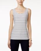 Charter Club Textured Striped Tank Top, Only At Macy's