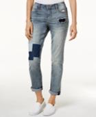 Earl Jeans Patchwork Medium Blue Wash Cuffed Jeans